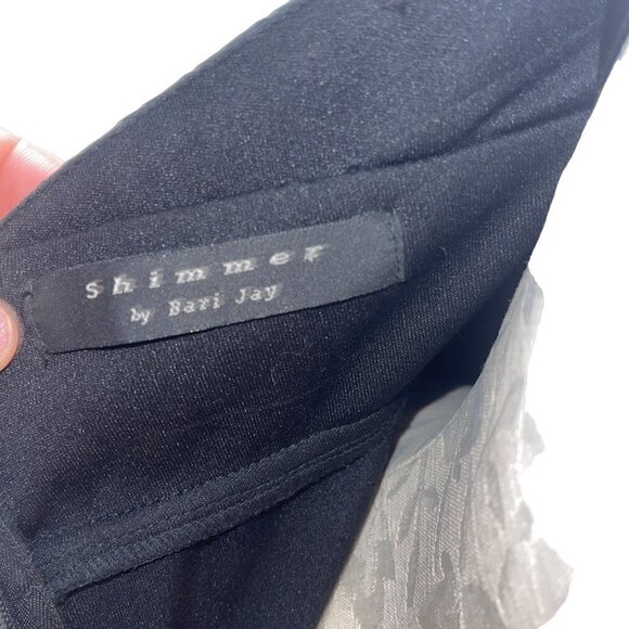 Shimmer By Bari Jay Womens Dress Size 6 Black Cocktail Pleated Chiffon Sequin Bo - Picture 4 of 11